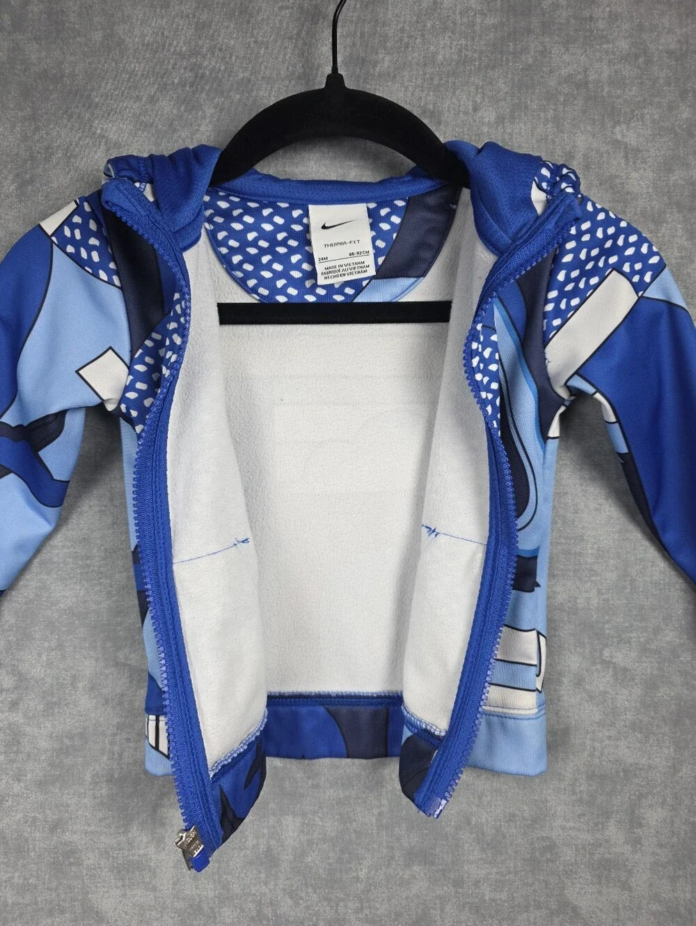Nike Therma-FIT Toddler Full Zip Hoodie Jacket Blue Graphic 24M